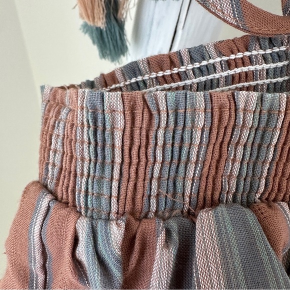 Anna Grace from Altar’d State Striped Brown and Green Cropped Tank Top SZ Small - Picture 3 of 9